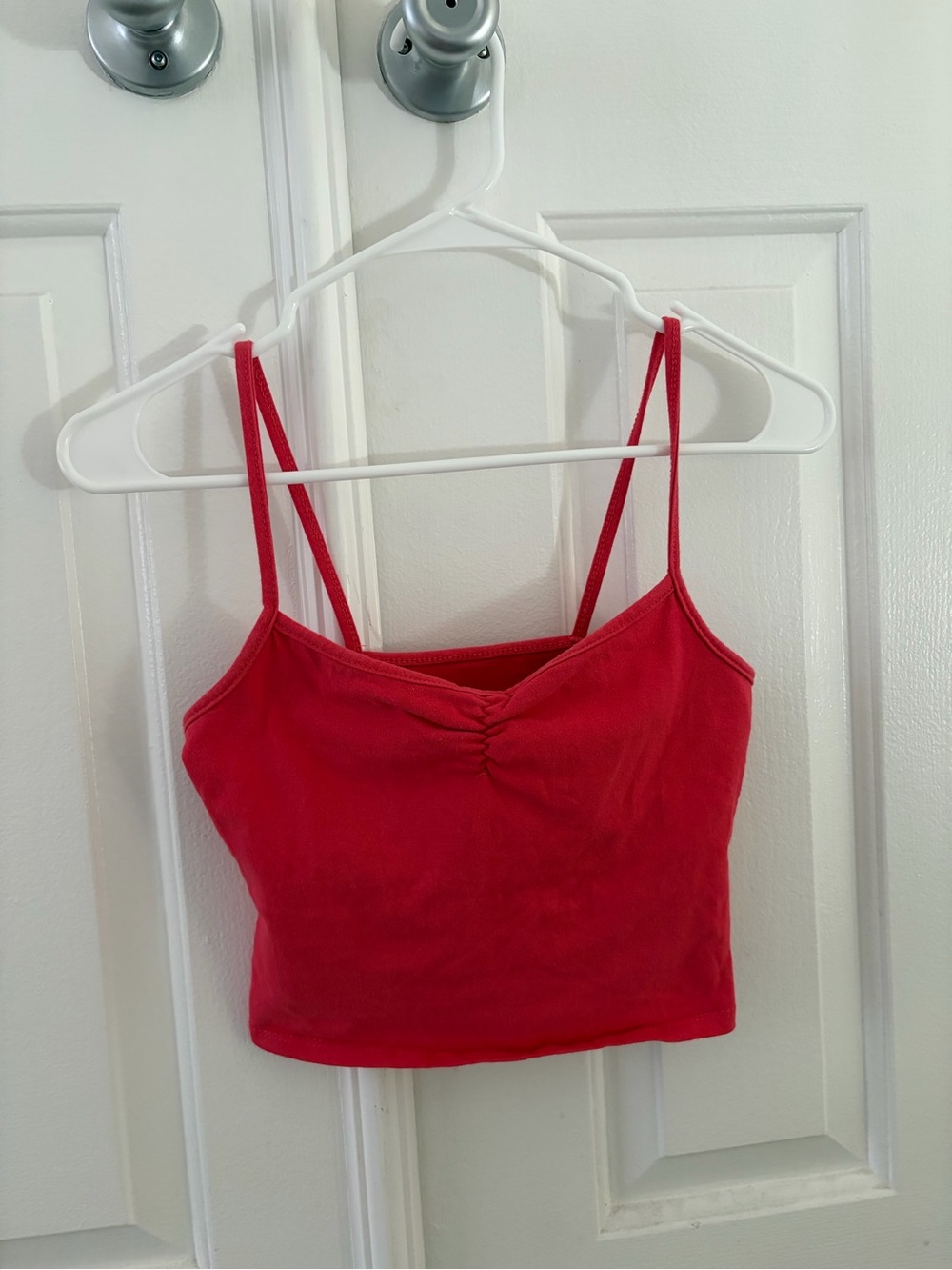 Urban Outfitters Ruched Spaghetti-Strap Crop Top